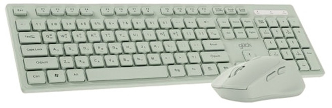 지클릭커 WMK10 무소음 무선 키보드 마우스 세트 (그린), 일반형