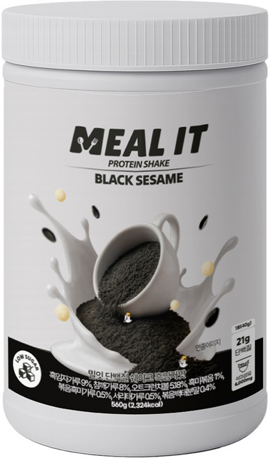 밀잇 식단관리 단백질 쉐이크 흑임자맛, 1개, 560g