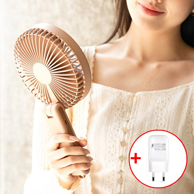 [충전기선물] 모퀸 빅팬 무선 휴대용 시원한 핸디 선풍기 탁상 폴더블 BLDC 저소음 4400mAh 대용량 캠핑 사무실 접이식 손풍기, 쿨화이트