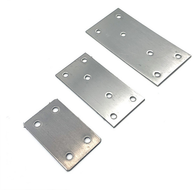 아이베란다 스텐 평철 보강철물 직사각 고정 브라켓 플레이트, 40x80mm, 실버