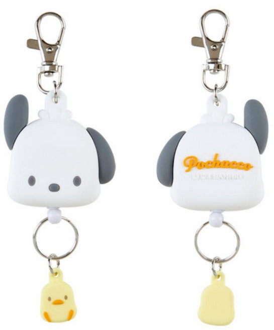 산리오 릴홀더 일본 캐릭터 늘어나는 얼굴 키링 줄키링 사원증목걸이 페이스 릴, 포차코, 1개
