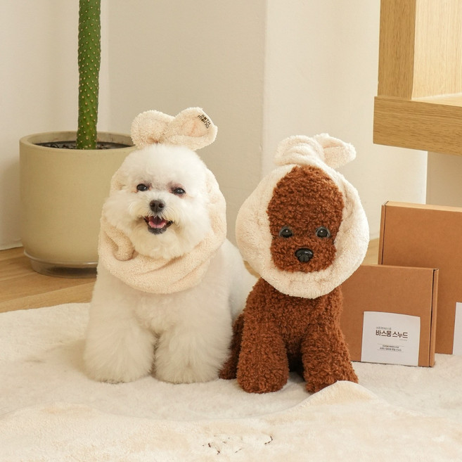 바스몽 스누드 강아지 귀 염증 세수 와이어 고정 헤어밴드