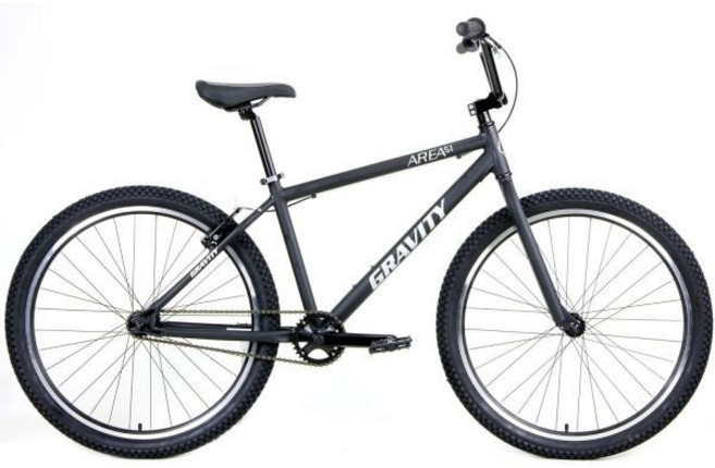 중력 영역 51 성인용 BMX 바이크 알루미늄 프레임 싱글 스피드 크루저 두 가지 사이즈, Matt Black, 16" Fits Riders 5'4" to 5'9", 1개