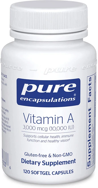 Pure Encapsulations Vitamin A 퓨어 인캡슐레이션 비타민 10000IU 120소프트젤, 1개, 120정 - 쿠팡