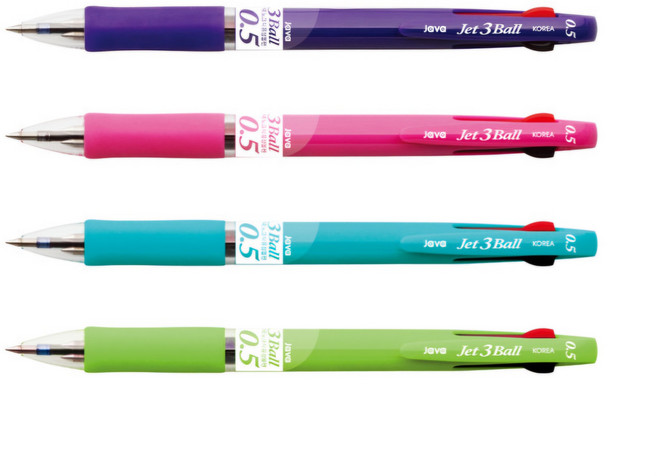 2000 자바 제트3볼 0.5mm JET 3 ball (12개입1박스), 12개, 핑크