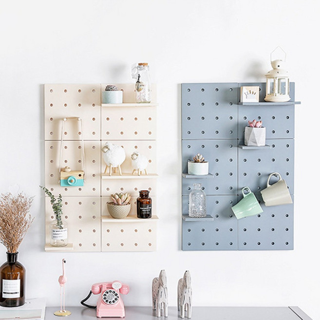 공간활용 내 맘대로 DIY 못없는 무타공 벽걸이 선반 일자형 벽선반, 그레이