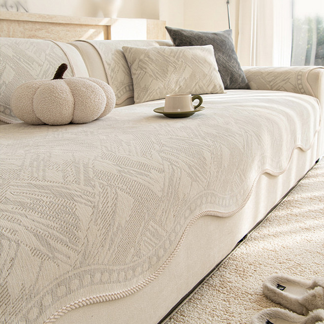 호밍사이 피부 친화적인 소파 패드 부드럽고 미끄럼 방지 이형 물결무늬 사계절 사용 가능 편안한 촉감 세탁이 간편한 일체형 디자인