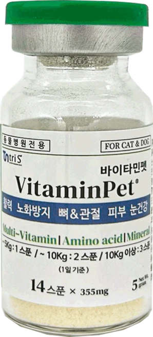 바이타민펫 종합비타민 아미노산 미네랄 활력증진 노화방지 관절 피부 눈건강, 1개, 비타민, 14회분 - 쿠팡