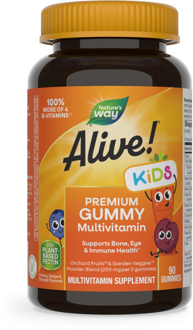 Nature's Way 然萃維 Alive! 兒童優質綜合維他命軟糖, 90錠, 1個