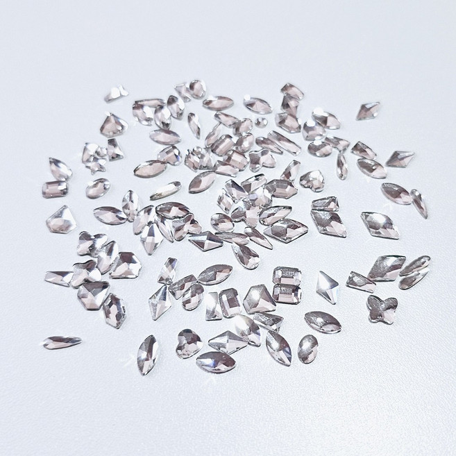 풀스톤 네일 파츠 스톤 100개입 일반사이즈, 1개, 일반사이즈얼음100-클리어