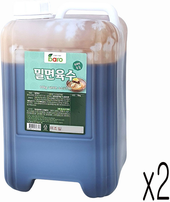 바로 10배희석 밀면육수 부산밀면 냉면 육수 소스 장국, 2개, 10kg