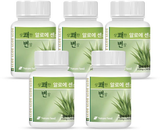 상쾌한변장 알로에센스99 240정, 5개, 74.4g