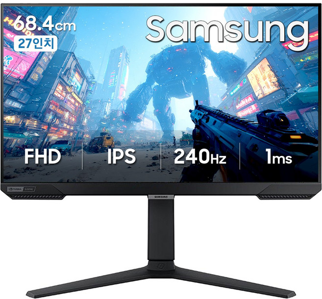 삼성전자 오디세이 G4 S27BG400 27인치 게이밍 모니터 IPS 프리싱크 지싱크 240Hz 1ms HDR10 피봇, LS27BG400EKXKR, 68.4cm