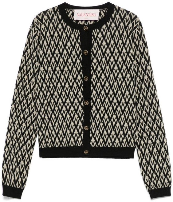 발렌티노 가라바니 토트 라 V 자카드 가디건