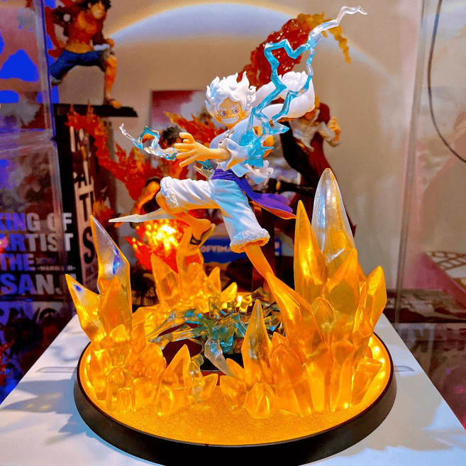 航海王 魯夫五檔 DXF 公仔, 1個, 燈座發光(尼卡魯夫版本2),含公仔(附正版原盒)