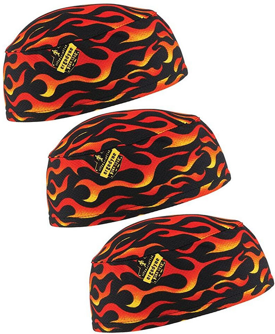 Ergodyne Chill Its 6630 스컬 캡 테리 천 안감 스웨, 불꽃, One Size