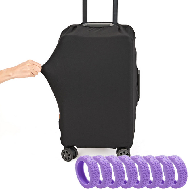 페소니아 캐리어 고탄력 이중잠금 스판 커버 + 실리콘 바퀴 커버 8개입