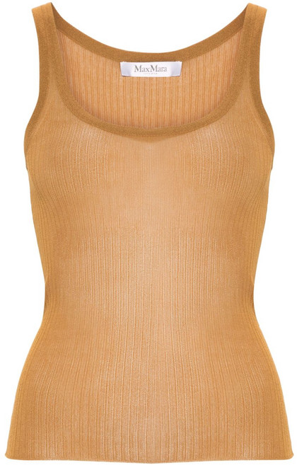 막스마라 세미 시스루 파인 골지 탑