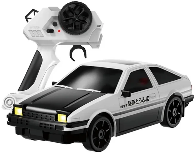 2.4G AE86 접이식 램프 전문 RC 원격 제어 자동차 4WD 드리프트 레이싱 고속 소년 장난감, 01 black AE86