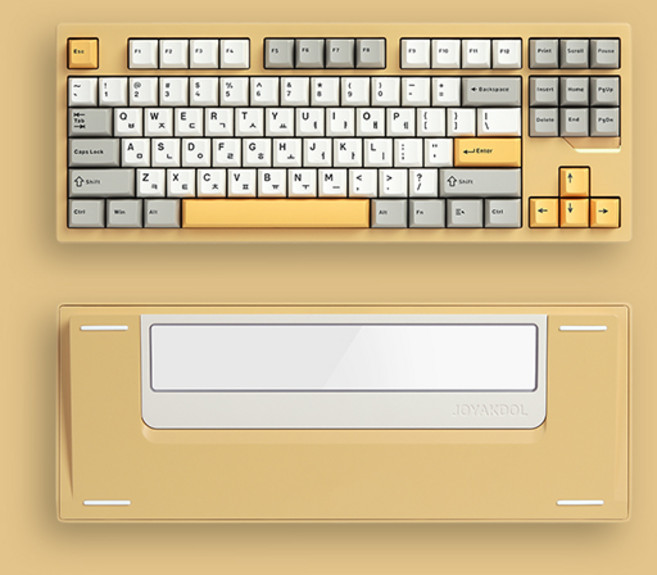 SPM 조약돌87 유무선 풀알루미늄 기계식 키보드 (크림옐로우), 크림옐로우