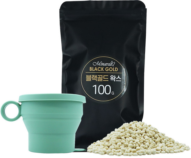 미나래 페이스 겨드랑이 제모 민감성피부 덜 아픈 왁스 셀프왁싱 블랙골드 100g 왁싱용기 포함, 1개