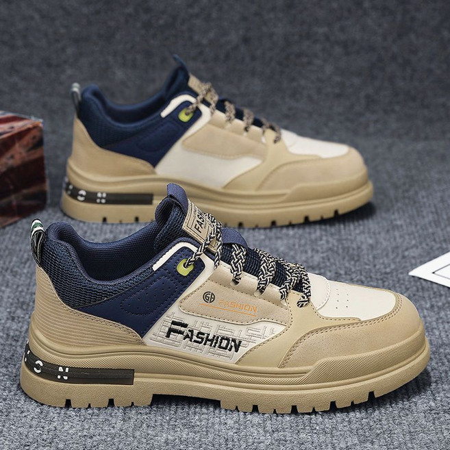 2026新款夏季男鞋防水防滑运动板鞋休闲上班工作马丁劳保潮鞋無品牌