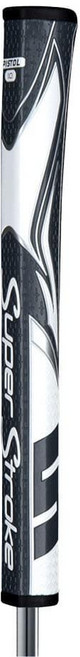 SuperStroke Zenergy 피스톨 2.0 골프 퍼터 그립 테이퍼 없는 향상된 SPYNE 기술 새로운 멀티 존 텍스처링 및 테크 포트 그레이/화이트