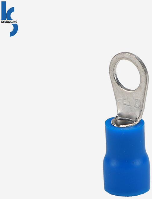 국산 PG 터미널 O형 압착단자 1봉 1000개 2.5sq x 4R 청색