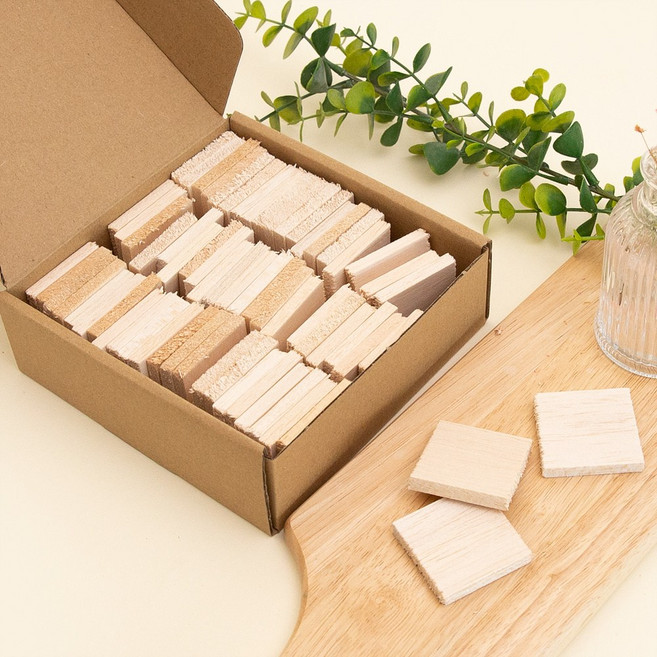 벌크팩 발사 원목 5종 대용량 발사 원목 직사각 정사각 앵무새 뜯뜯 DIY 장난감 재료, 1팩, 벌크팩 5. 발사 정사각 [무색소/무타공] - 65개입