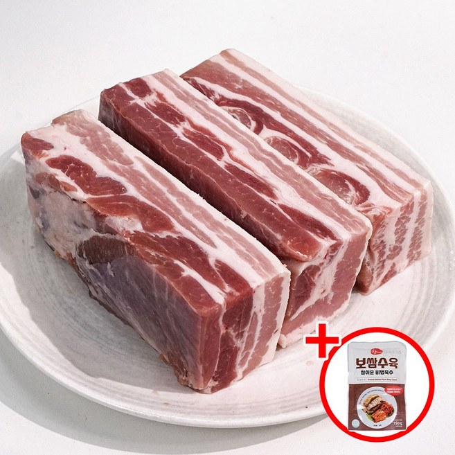 [맛춤상회] 수육용 보쌈고기 삼겹살 1.2kg + 한방수육소스 1팩, 1개