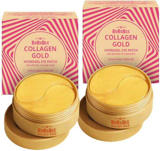 로로비 24k 골드 함유 하이드로겔 콜라겐 대형 아이패치, 60개입, 2개