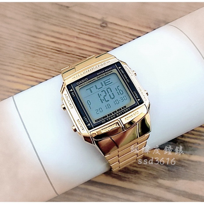 CASIO卡西歐復刻版金錶 DB-360G 頭文字D周董配戴 經緯度鐘錶公司貨保固