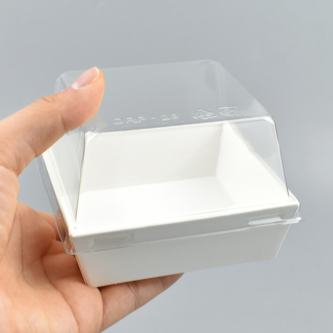DRP 정사각 미니 디저트 타르트 유부초밥 종이용기 DRP 29호 화이트 세트 80x80x30mm, 1개, 100개