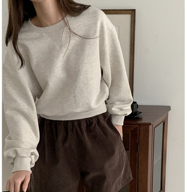 마이쏭 여성 봄신상 고퀼리티 플랫유벌룬크롭맨투맨