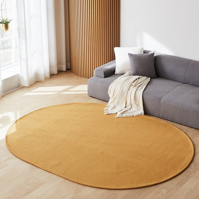 파미르 사계절 거실 타원형 라탄룩 러그 카페트 워셔블