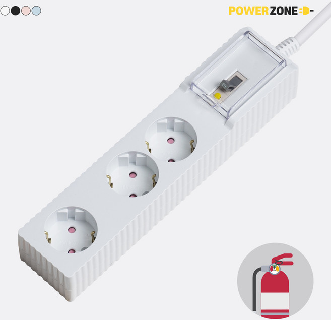 파워존 웨이브 자동소화 고용량 멀티탭3구 누전차단 50cm 1.5m 3m 5m 7m 에어컨 냉풍기, 1개, 자동소화+과부하차단+누전차단 3구 1.5m 화이트