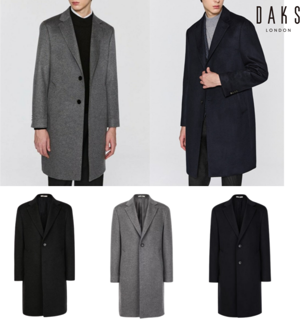 백화점정품 닥스 롱 싱글 코트 남성용 100% 캐시미어 직장인 모임 결혼식 코디 고급 겨울 아우터