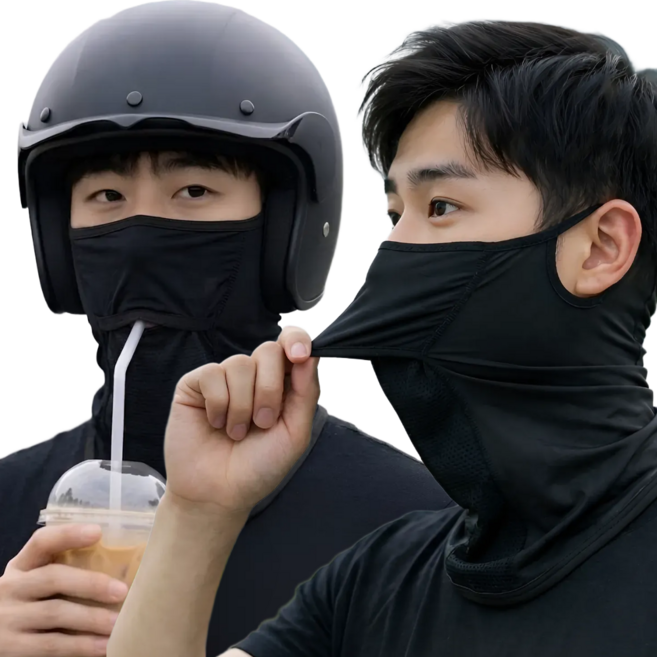 콜자비 여름 쿨 오토바이 배달 라이더 마스크 하프 바라클라바, 1개, 블랙