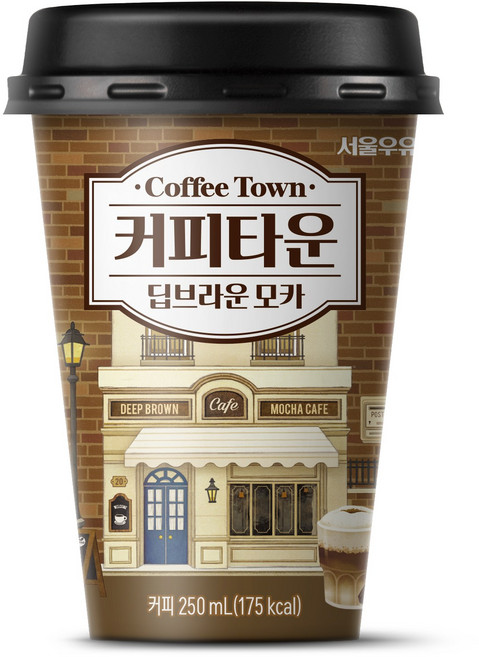 서울우유 커피타운 딥브라운 모카, 10개, 250ml