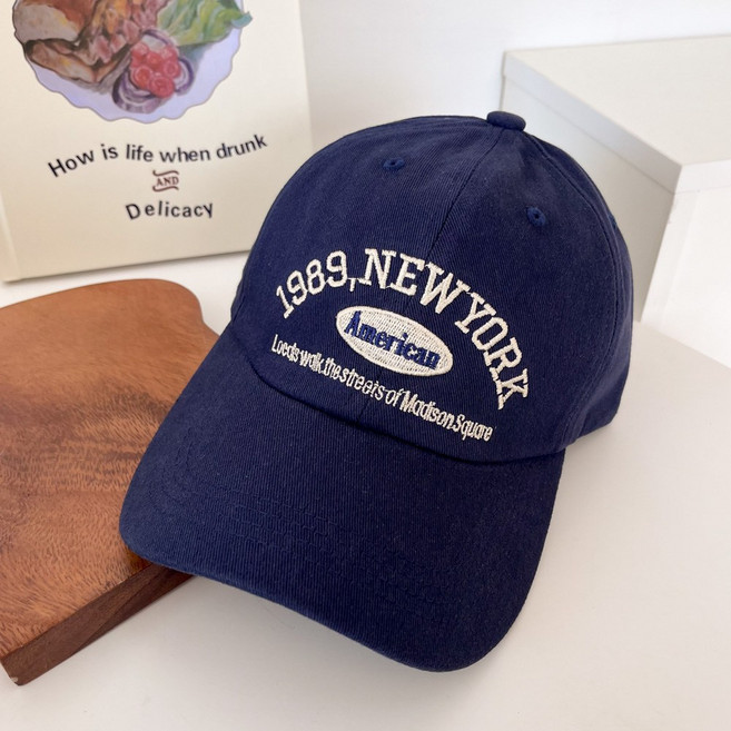 블루씨티 1989 뉴욕 레터링 자수 볼캡 모자