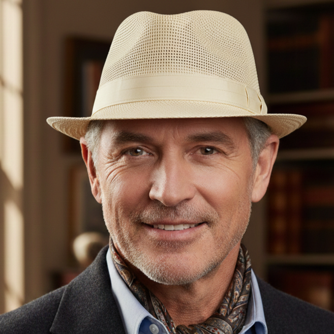 더토토리 CH53 메쉬 통풍 중년남성 중절모 페도라 여름모자