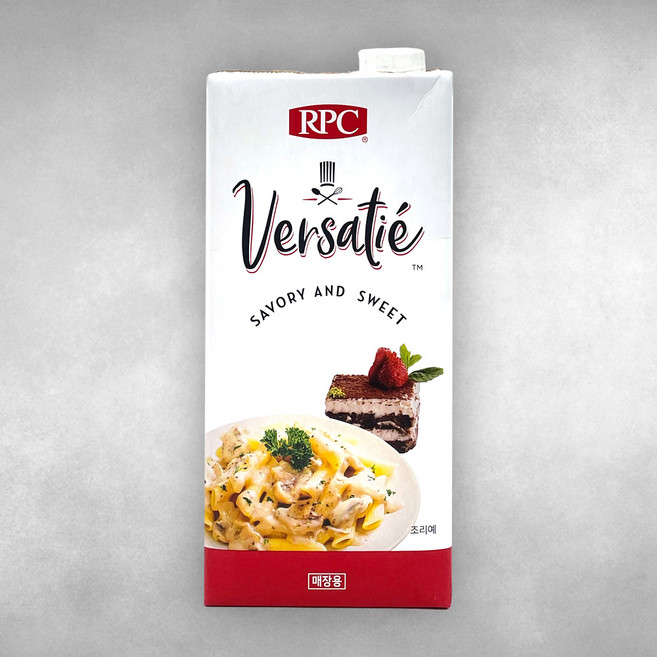 RPC 리치 베르사띠 식물성 쿠킹크림 1L 신선 원유 깊은 풍미 로제 파스타 떡볶이, 1개