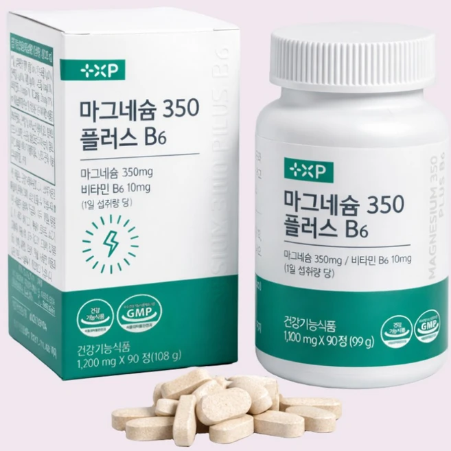 글루콘산 마그네슘 350 플러스 B6 비타민B, 2개, 90정 - 쿠팡
