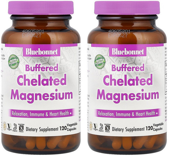 블루보넷뉴트리션 마그네슘 킬레이트 완충형 베지캡슐 120정 2개, BLB00673-2