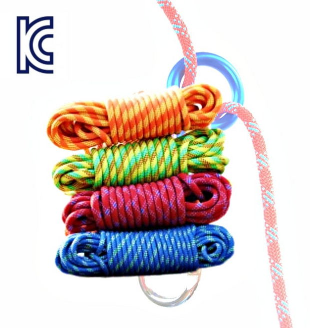 KC인증 등산로프 10mm 25kN 초강력 스태틱 밧줄 외벽 건설현장용 고강도 자일, 레드