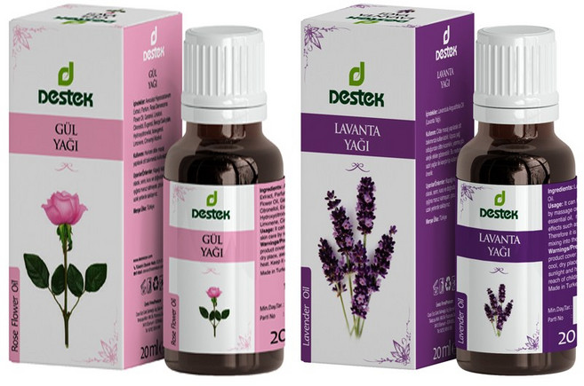 데스텍 터키 라벤더오일 20ml Destek 천연 아로마 100% 에센셜오일 원액+ 터키 장미오일 Destek 로즈오일 20ml, 1개