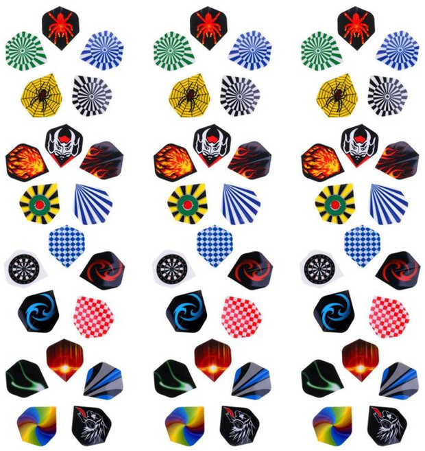 60개(3세트) 표준 플라이트 내구성 PET 플라이트, 다색, 애완 동물