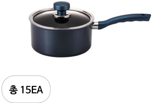 해피콜 클래식 다이아몬드 냄비 편수, 18cm, 블루, 15개