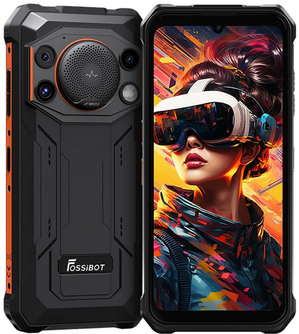 FOSSiBOT F110L 三防手機 10000mAh大電量 128dB大音量 MIL-STD 810H, 黑色, 8GB+128GB