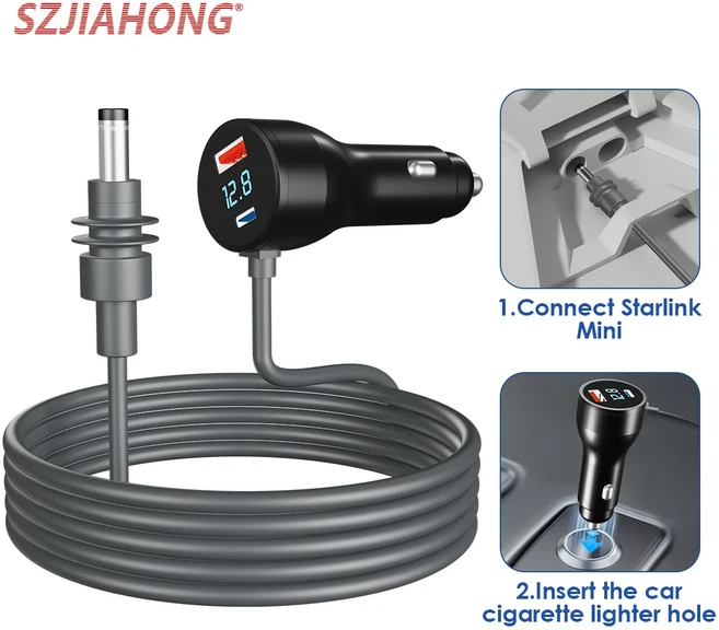 스타링크 미니 디지털 디스플레이 차량용 충전기 (PD175W 고속 충전 20V 5A 부스터 기능 포함), 02 Car Charger  3M